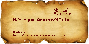 Mátyus Anasztázia névjegykártya